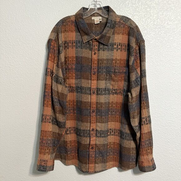 Carbon 2 Cobalt Other - Carbon 2 Cobalt Shirt Mens Size XXL Button Up Plaid Check Textured Long Sleeve